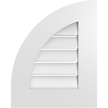 Ekena Millwork Quarter Round Top Left Surface Mount PVC Gable Vent w/ 3-1/2"W x 1"P Standard Frame, 16"W x 20"H GVPQL16X2001SF